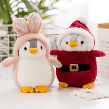 1 Vnt Puikus 20cm Gyvūnų Pingvinas Pliušinis Lėlės Pingvinas su Vienaragis /Dinozaurų/Triušio Kostiumas Minkšti Pliušiniai Žaislai Kalėdų Dovanos