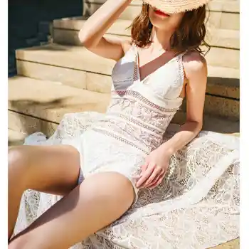 2021 Maudymosi Kostiumėlį, Nėriniai Korėjos Stiliaus Sexy Diržas Vienas Gabalas Turi Mažą Krūtinę Susirinko Pasakų Ventiliatorius, Kuriems Pilvo Buvo Plonas, Karšto Pavasario