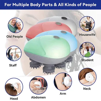 Elektrinis Galvos Massager Belaidžio Galvos Massager Vandeniui Kūno Masažas Sveikatos Priežiūros Pečių, Kaklo Masažas Giliai 3D Stereo Masažas