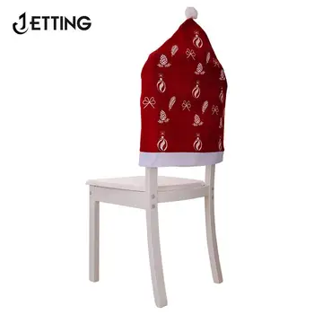 1pcs Santa Claus ir Kalėdų neaustinių Vakarienės Stalo Red Hat Kėdės Nugaros Apima Kalėdinės Namų Dekoracijos Priedai
