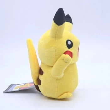 22cm Pokemon Mielas Šaukti PikachuDoll Anime Periferinių SurprisedExpression CartoonClothDoll Ornamentu Vaikų ToysChristmas Dovana