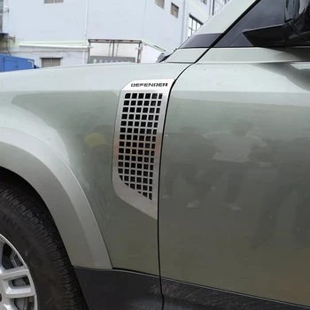 Pusės Sparnas Sparnas Oro Vadovo Versmės Rėmo Apdaila Aliuminio Lydinio, Sidabro Land Rover Defender 110 90 2020-2022 Išoriniai Priedai