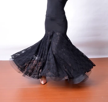 Sportinių šokių šiuolaikinio šokio nėrinių paketo klubo nėrinių sijonas S13021 fishbone hem sijonas