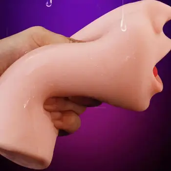 Realistiškas 3D Nagų Vyrų Masturbator Giliai Gerklėje Makšties Analinis, Oralinis, Puodelis Su Liežuviu Blowjob Kišenėje Suaugusiųjų Sekso Žaislais Vyrams