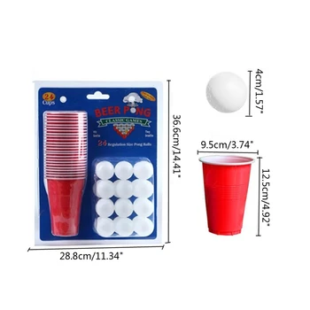 Suaugusiems Gerti Žaidimas Beer Pong stalo Žaidimas su 24 Daugkartinio naudojimo Puodelius & Pingpong Ball Drop shipping