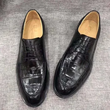 Wanexing krokodilo odos vyriška Suknelė, batai, laisvalaikio mados tendencija verslo suvarstomi vyriški odiniai batai vyriški formos bateliai