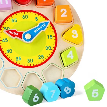FBIL-Mediniai Spalvos Laikrodis Įspūdį Mokymo Metu Rūšiavimo Numberblocks Krovimas Ankstyvasis ugdymas Švietimo Žaislas Dovana