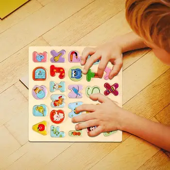 Abėcėlė Medinė Dėlionė Montessori Žaislai 3D Dėlionė mažiems Vaikams Ankstyvo Mokymosi stalo Žaidimas Geriausių Dovanų Už Daugiau nei 3 Metų amžiaus
