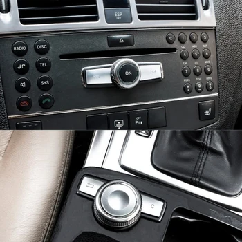 4X Automobilio Multimedijos garso Mygtukai Apdailos Lipdukai Padengti Apdaila Mercedes Benz E Class W204 CLS GLK ML350 C180 E260