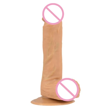 21cm Minkštas PVC Realistiškas Penis Dildo Moterų Masturbator w/ Siurbimo-Stovėti Nuogas Odos-Modelis Sekso Žaislai moterims Pūlingas Makšties Analinis