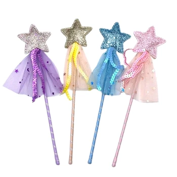 4x/set Gražus Princesė Lazdelė Merginos Star Lazdelė Žaislas Dress-up Cosplay Prop Kostiumas Prekių Gimtadienio Naudai Dovanas Vaikams