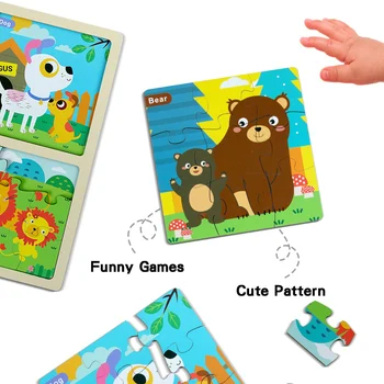 2VNT Kawaii Medinė Dėlionė Protingas, stalo Žaidimai Vaikams, Žaislai Montessori Medžiagų Juokinga Dėlionės Švietimo Žaislai Vaikams
