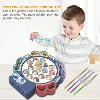 Vaikų Elektros Žvejybos Žaislai, Muzikos Sukasi Žvejybos Nustatyti Įspūdį Tėvų-Vaikų Bendravimą Magnetiniai Žaislai, Žvejybos Naujas 2022
