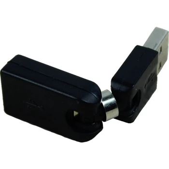 2X Black USB 2.0 Male Į USB Moterų 360 Laipsnių Sukimosi Kampas Extension Adapter