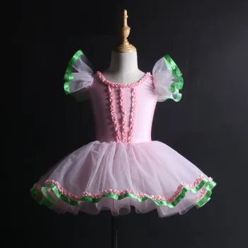Mados Princesė Mergaičių Baleto Suknelė Rožinės Spalvos Romantiškas Tutu Baleto Dancewear Balerinos Suknelė Vaikams Baleto Kostiumų, Šokių Drabužiai