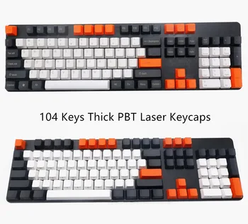 104 Klavišai Storio PBT Anglies Edition Lazerio Keycap Keycaps Set Top Spausdinti Pusėje Atspausdintas Raktų Dangteliai, Cherry MX Mechaninė Klaviatūra