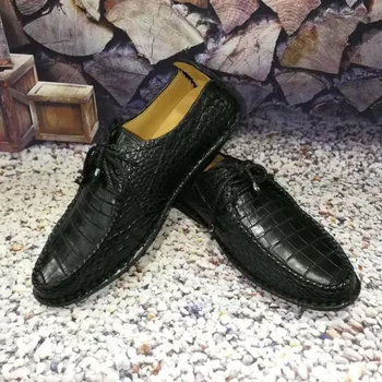 Originali nekilnojamojo krokodilas pilvo oda vyrų batų patvarus kietas krokodilo oda vyrų batų verslo juoda ruda spalva, karšto pardavimo