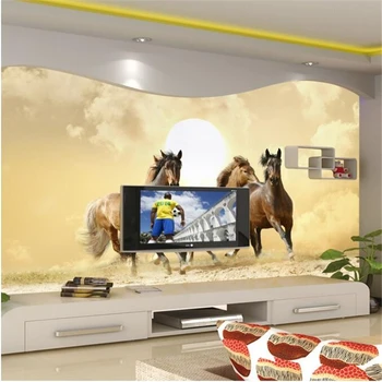 Beibehang šuoliais žirgas, viešbučio, miegamojo foto tapetai gyvenamasis kambarys sofos, sienų tapetų sienos, 3 d wall dokumentus
