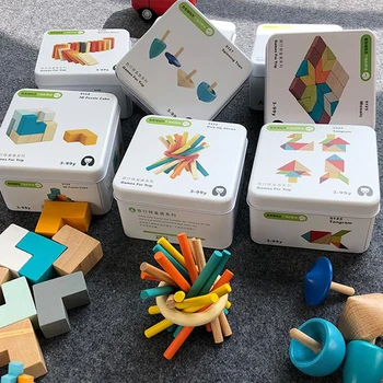 Kūrybos Dėlionė Medinė Tangram Dėlionės, Žaislų, Mokymo Įspūdį Pažinimo Vaikų Ankstyvojo Ugdymo Įspūdį Žaislas Kortelių Dėžutė