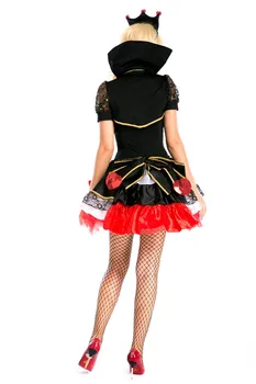 Nuostabi Pokerio Širdžių Karalienė Kostiumas Suaugusiųjų Halloween Kostiumai Moterims Karnavalas Sexy Anime Išgalvotas Šalis Suknelė Przybornik