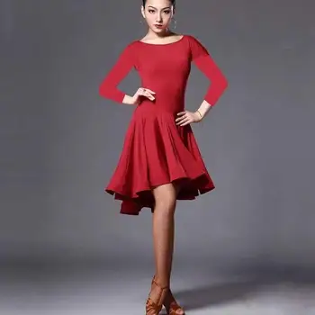 Lotynų Šokių Sijonas Moteris Praktikos Suknelė 2020 M. Veiklos Raudona Juoda Tango, Rumba/Cha, Cha, Samba Konkurencijos Constume