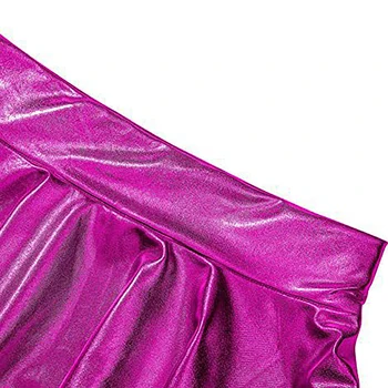 Moteriški Blizgus Lakinės Odos Užsiliepsnojo Miniskirt Metallic Blizga Susiėmę Sijonas Polių Šokio Spektaklis Kostiumas Naktinis Klubas Dancewear