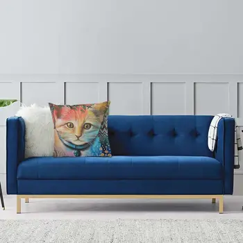Šiuolaikinių Kačių Meno Portreto Piešimas Mesti Pagalvės užvalkalą Namų Dekoro Abstrakčiai Kačiukas Pagalvėlė Padengti 45x45cm Pillowcover už Kambarį