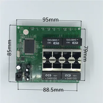 OEM TSK 8Port Gigabit Ethernet Switch 8Port su 8 pin būdas antraštė 10/100/1000m Hub 8way galia pin Pcb lenta OEM varžto skylę