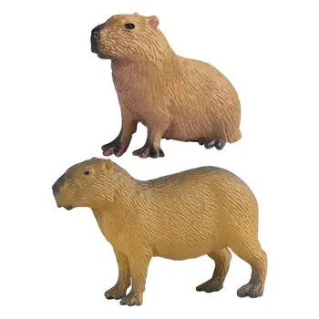 Capybara Modelis Gyvūnų Veiksmų Skaičius, Kolekcionuojamų Tikrovišką Scenos Dekoracija Mokymosi Švietimo Žaislai Vaikams, Vaikų Dovanų